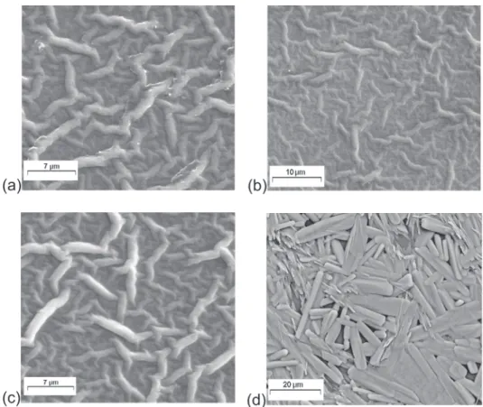 Figure 3 shows scanning electron micrograph images of the V 2 O 5  xerogel before and after the thermal annealing at different temperatures.
