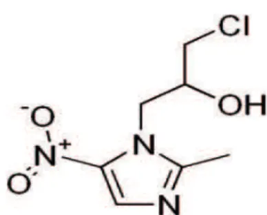 Figure 1. Chemical structure of oﬂ oxacin Figure 2. Chemical structure of ornidazole.