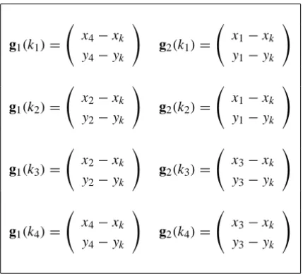 Table 2 – Co-variant vectors at the node k for the surrounding cells for the Figure 2.