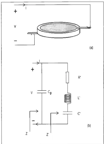 Figure 1. (a) Quartz crystal disk with gold electrode lms.