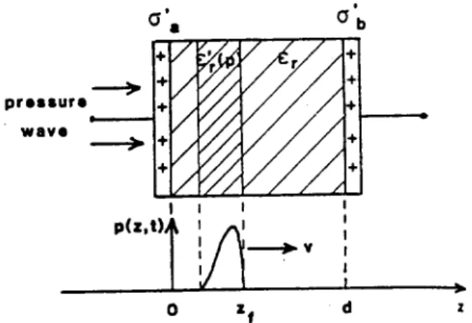 Figure 1. Principle of the thermal/acoustic wave techniques for measuring space charge prole