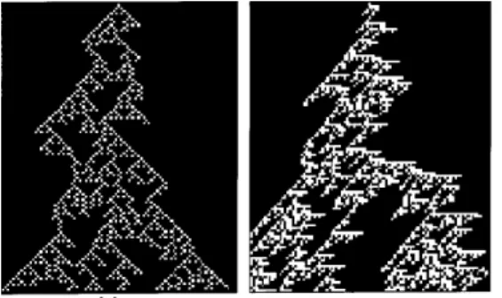 Figure 1. Patterns reated with Domany-Kinzel automaton