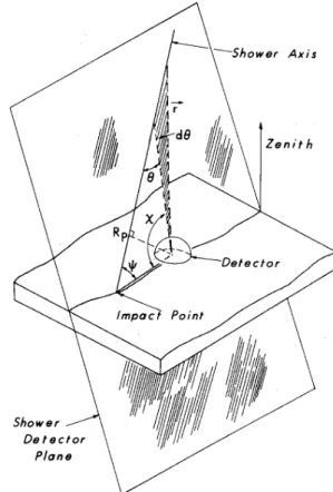 Figure 1. The shower detetor plane ontains the shower