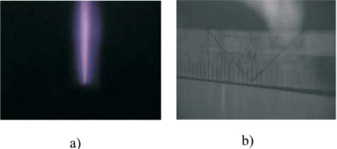 Figure 4. Fig. 4a) Image of the arc registered by the optical system.