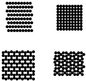 Figure 6. Other crystalline configurations for the two dimen- dimen-sional system, stable under particular pressure-temperature  condi-tions (see Ref
