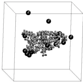 Figure 5. Sodium ions in the first coordination shell around oc- oc-tanoate oxygen atoms (OPLS parameters for Na + )