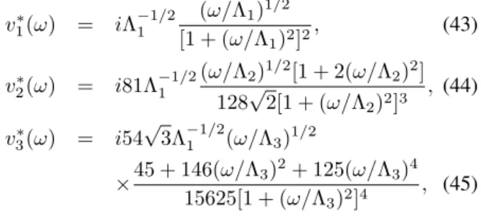 Figure 1. Square moduli of A cut (t)’s for initial states |ψi = |1i and |χi/kχk, and their corresponding asymptotes predicted by Eq.