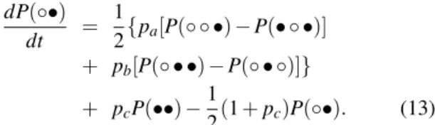 FIG. 4: Density in the steady state as a function of p a for some fixed values of p c .