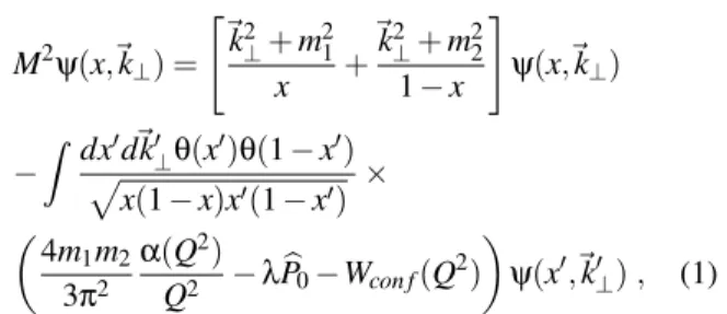 FIG. 1: 3 S 1 − 1 S 0 ground state meson mass splitting as a function of the pseudoscalar ground state mass for the light-quark family
