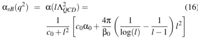 FIG. 2: The γ → π 0 transition form factor calculated with different expressions for the infrared behavior of the running coupling  con-stant.
