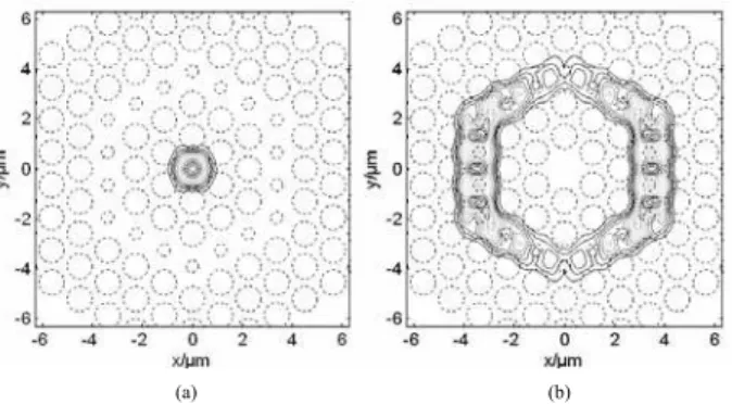 FIG. 1: The cross section and effective index profile of DCCPCF