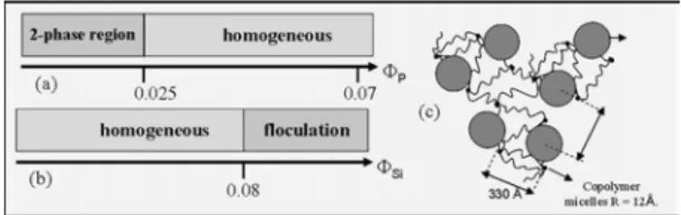 FIG. 2: Phase diagram of 35k copolymer in water for increasing polymer volume fraction Φ p at pH 10