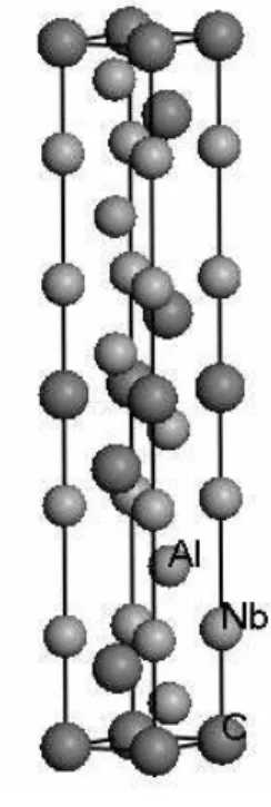 FIG. 1: The unit cell of Nb 4 AlC 3 .