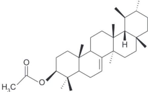 Figure 1. Bauer-7-en-3β-yl acetate or 3β-acetoxy-D:C-friedours-7-ene