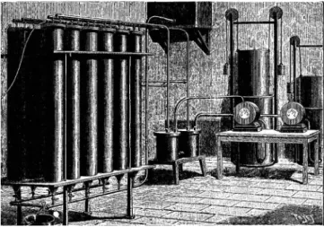 Figure 2. Early plants for the industrial electrolysis of water 32