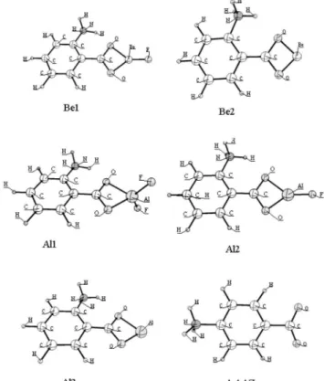 Figure 2. The optimized structures of the five models and 4-AAZ