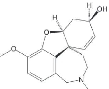 Figure 2. Chemical structure of galantamine, showing the allylic alco- alco-hol on a six membered-ring, which has some structural resemblance  with the structure of some tested compounds