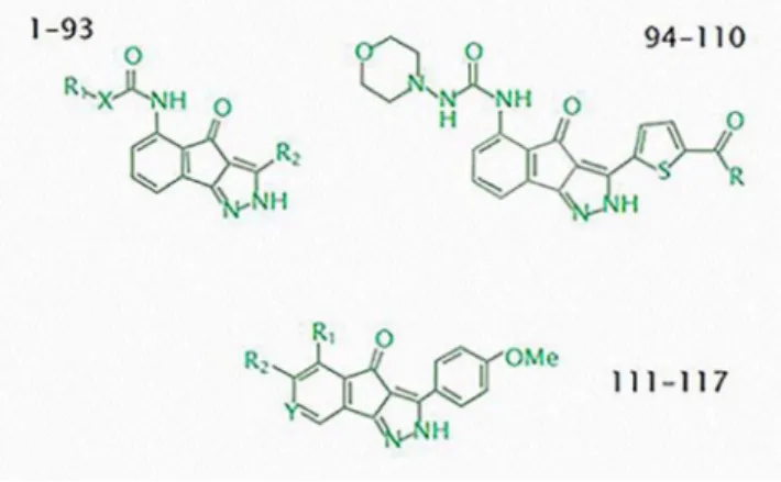 Figure 3. Ligand interactions of indene pyrazole 062 with the active site of  the protein