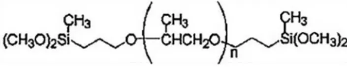 Figura 3. Reação de condensação do AMS hidrolisado com um grupo Si–OH  do poliéter siloxano hidrolisado