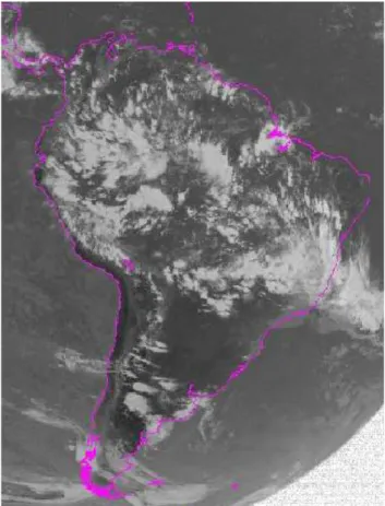 Figure 3 shows the sequence of images captured through  the infrared channel of the GOES- 12 satellite at 2045 UTC, Table 2 –Lightning and rainfall data from four severe storms observed around Belém