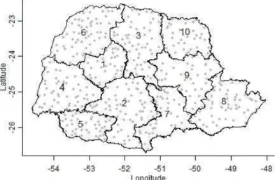 Figure 1 - Geographic distribution of the weather stations.
