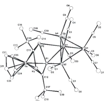 Figure 1.  Molecular structure of [Ir 4 (CO) 10 {Fe(η 5 -P 3 C 2 Bu t 2 ) (η 5 -C 5 H 5 )}] (4a).