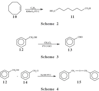 Table 1. Isolated product yields (%) of phase transfer catalyzed reactions from schemes 2, 3 and 4.