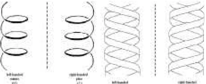Figure 2. Schematic representation of molecular and double helices.