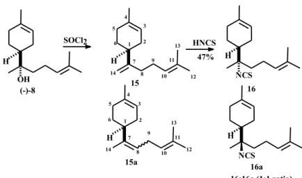 Figure 4. Synthetic route to isothiocyano bisabolene.