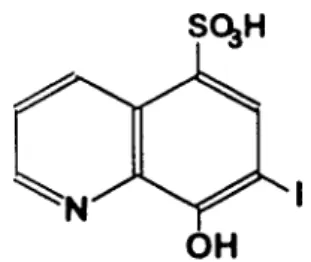 Figure 1. Structure of the 7-iodo-8-hydroxyquinoline-5-sulfonic acid (ferron).