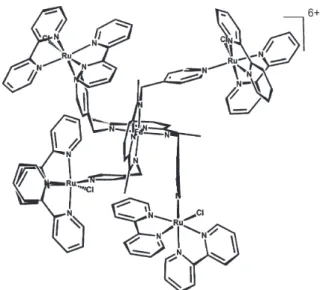 Figure 9. Illustration of the binding of the polyamine functionalized iron(II) complex 38  with ferrocyanide anions (the atom labels are shown in Figure 8).