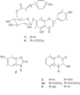 Table 1.  1 H- and  13 C-NMR spectral data of compounds 2,  3 and 5 (coupling constants in Hz) a