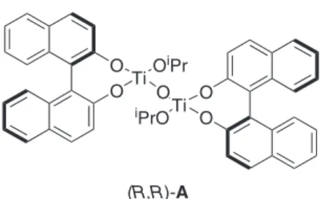 Figure 2. The µ-oxo bis(binaphthoxy)(isopropoxy)titanium com- com-plex (R,R)-A developed by Maruoka and coworkers