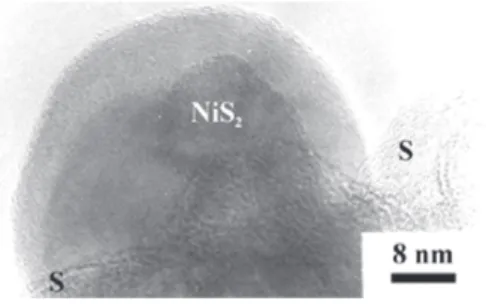 Figure 4. TEM image of the NiS 2 /SiC catalyst after test at 100 °C in the presence of water