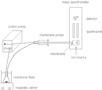 Figure 2. MIMS profile for the reaction between CHCl 3  and NaClO in an aqueous acidic medium.