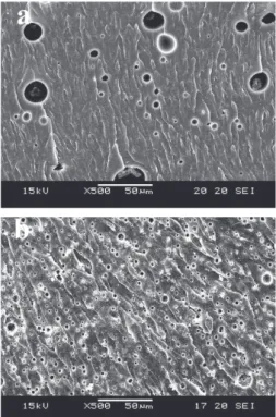 Figure 3. Particle size distribution for epoxy resin networks toughened with 10% of (A) HTPB and (B) CTPB.