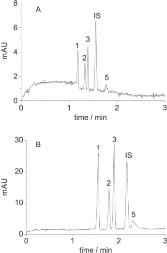 Figure 1. Electropherograms of a standard solution of the inorganic anions without flow reversal