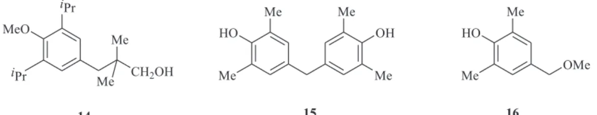 Table 1.  a  Pharmacological activity (EC 50 ) of 3-(4-hydroxyaryl)propanols as GABA B  potentiators Compound Activity 5 004 µM 8a 050 µM 8b 040 µM 9a 030 µM 9b 075 µM 9c 200 µM 14 Nil b 2 010 µM