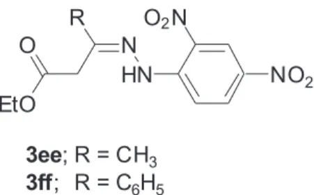 Figure 4. Hydrazone intermediates 3ee and 3ff isolated from the reaction  of 2c with 1.
