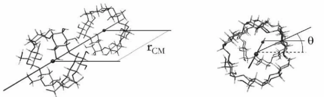 Figure 2. Illustration of the intermolecular parameters used to constructed the PES for CD dimer formation