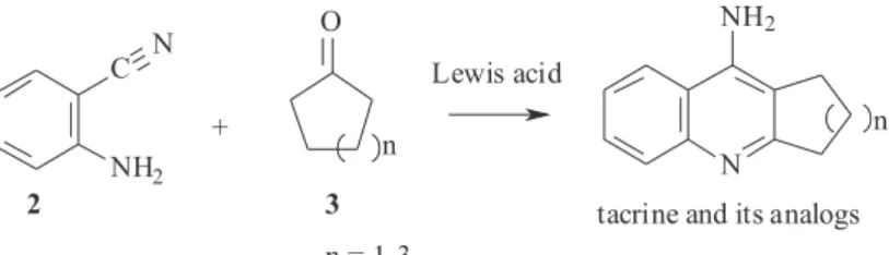 Table 1. InCl 3  promoted condensation reactions of anthranilonitrile and  cyclohexanone under different conditions