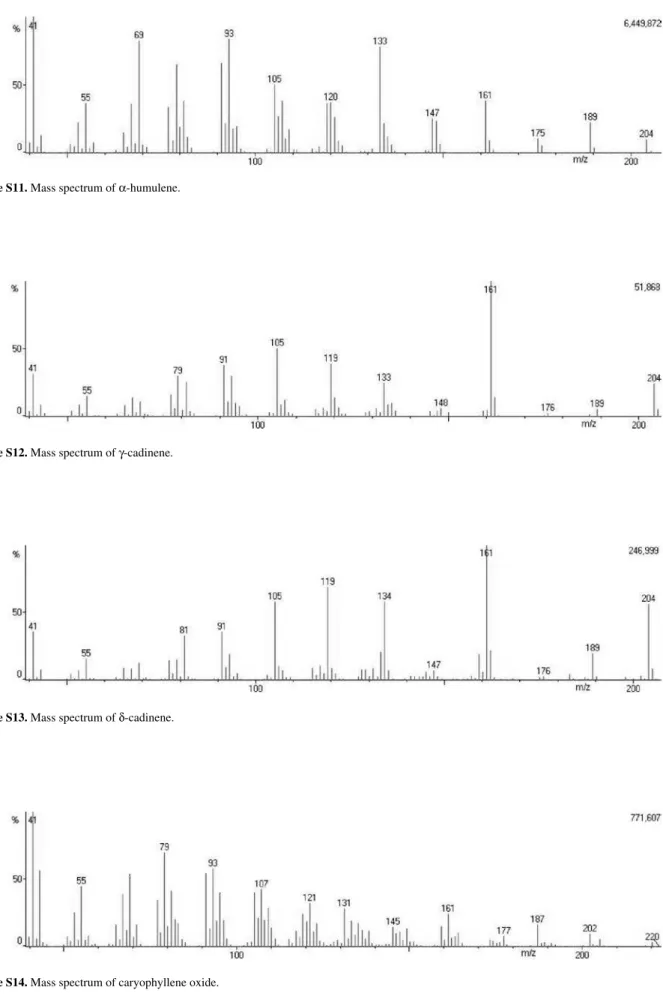 Figure S12. Mass spectrum of γ-cadinene.