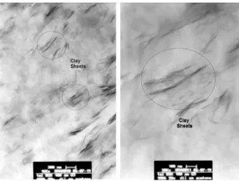Figure 3. Storage modulus E´ for neat PE and PE-C30BH nanocomposite.