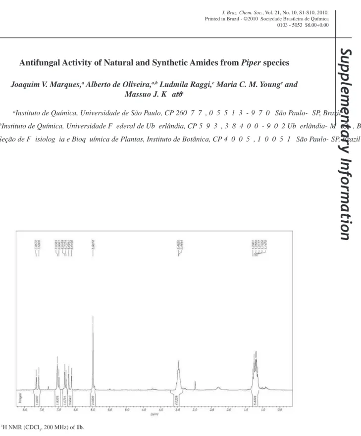 Figure S1.  1 H NMR (CDCl 3 , 200 MHz) of 1b.