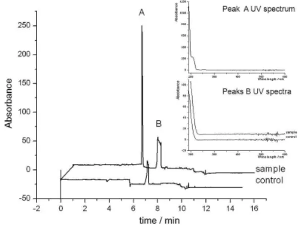 Figure 1. CZE analyses of samples and control for siderophore production,  not  puriied  by  IMAC