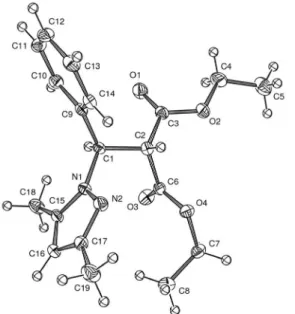 Figure  3.  ORTEP  view  of  the  compound  9 with  the  atom  numbering  scheme. Displacement ellipsoids for non-H atoms are drawn at the 50% 