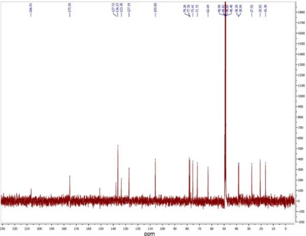 Figure S6.  13 C NMR spectrum of compound 3 (125 MHz, CD 3 OD).