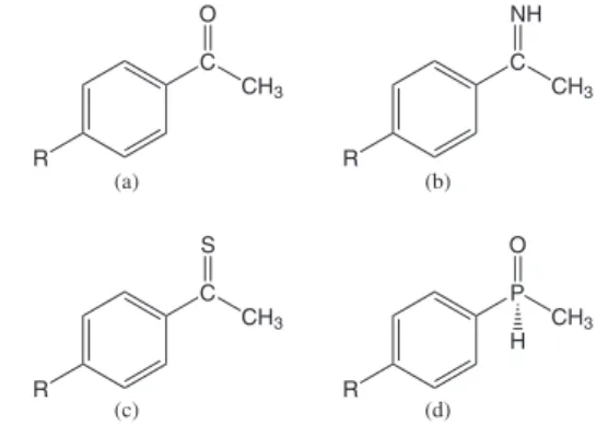 Figure 1. Structures of the adducts used for interaction with the Li +  cation: 