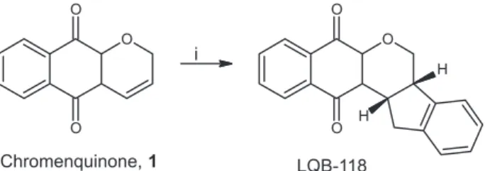 Figure 2. Synthesis of LQB-118. i: orho-iodophenol,  2, Pd(OAc) 2 ,  Ag 2 CO 3 , acetone, reflux, 39%