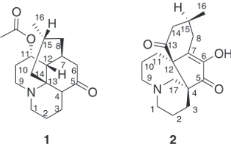 Figure 1. The structures of compounds 1-2.
